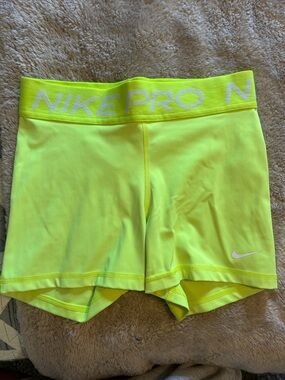 Nike Neon Yellow Performance Compression Shorts